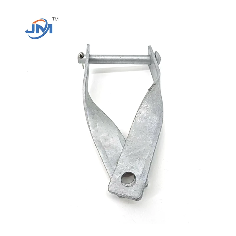 Dip Poeth Galfanedig Steel Twisted Strap Clevis Ar Gyfer Affeithwyr Llinell Dros Pen