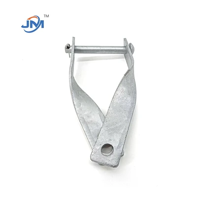 Dip Poeth Galfanedig Steel Twisted Strap Clevis Ar Gyfer Affeithwyr Llinell Dros Pen